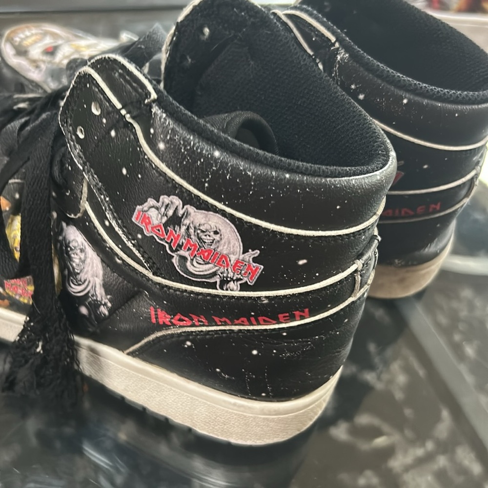 Men's Black Iron Maiden High-Top Sneakers - Picture 3 of 7